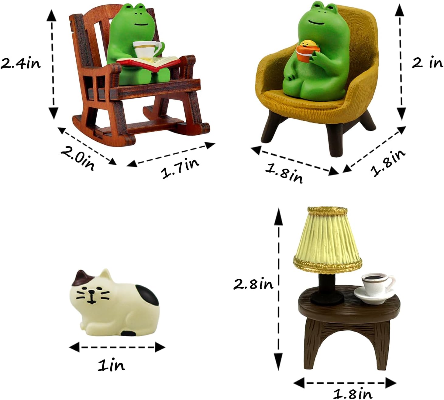 Adorable Frog Collectibles for Desk and Bedroom Decor, Cute Frog Perfect Indoor Home Decorations, Desk Accessories, Table Accessories