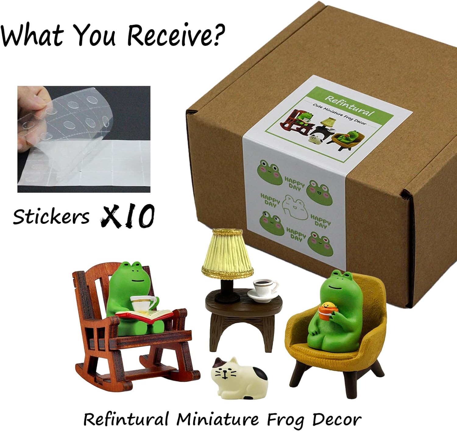 Adorable Frog Collectibles for Desk and Bedroom Decor, Cute Frog Perfect Indoor Home Decorations, Desk Accessories, Table Accessories