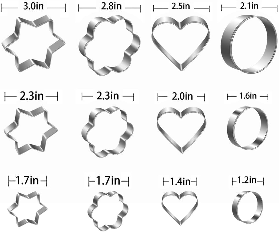 Metal Cookie Cutters Set, Star Cookie Cutter, Round Biscuit Cutter, Heart Cookie Cutters, Molds Cutter, Cookie Cutter, Biscuit Cutters