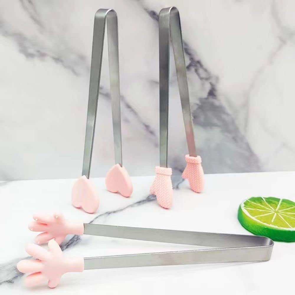 Mini Dessert Tongs, Tong Clips for BBQ, Salad, Candy, Mini Tongs -Pack of 3