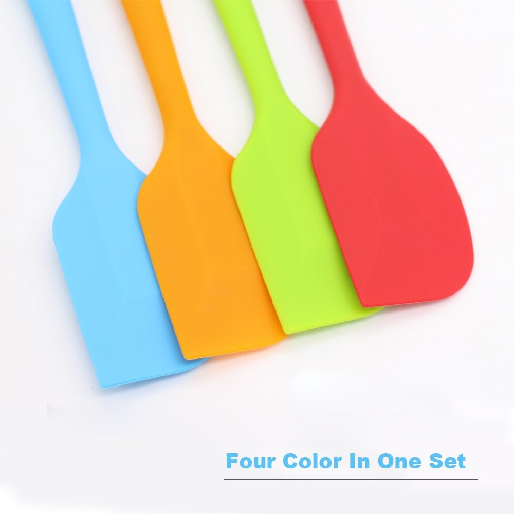 Silicone Spatula, Heat-Resistant Spatulas, Non-stick Rubber Spatulas with Stainless Steel Core -4-piece Set