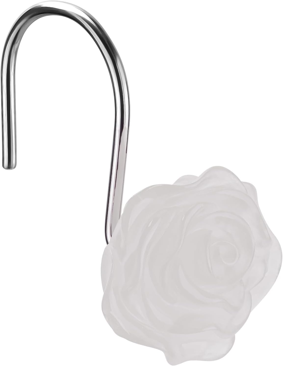 Flower Shower Curtain Hooks, Floral Themed Elegant Bathroom Decor, Curtain Hooks -Pack of 12