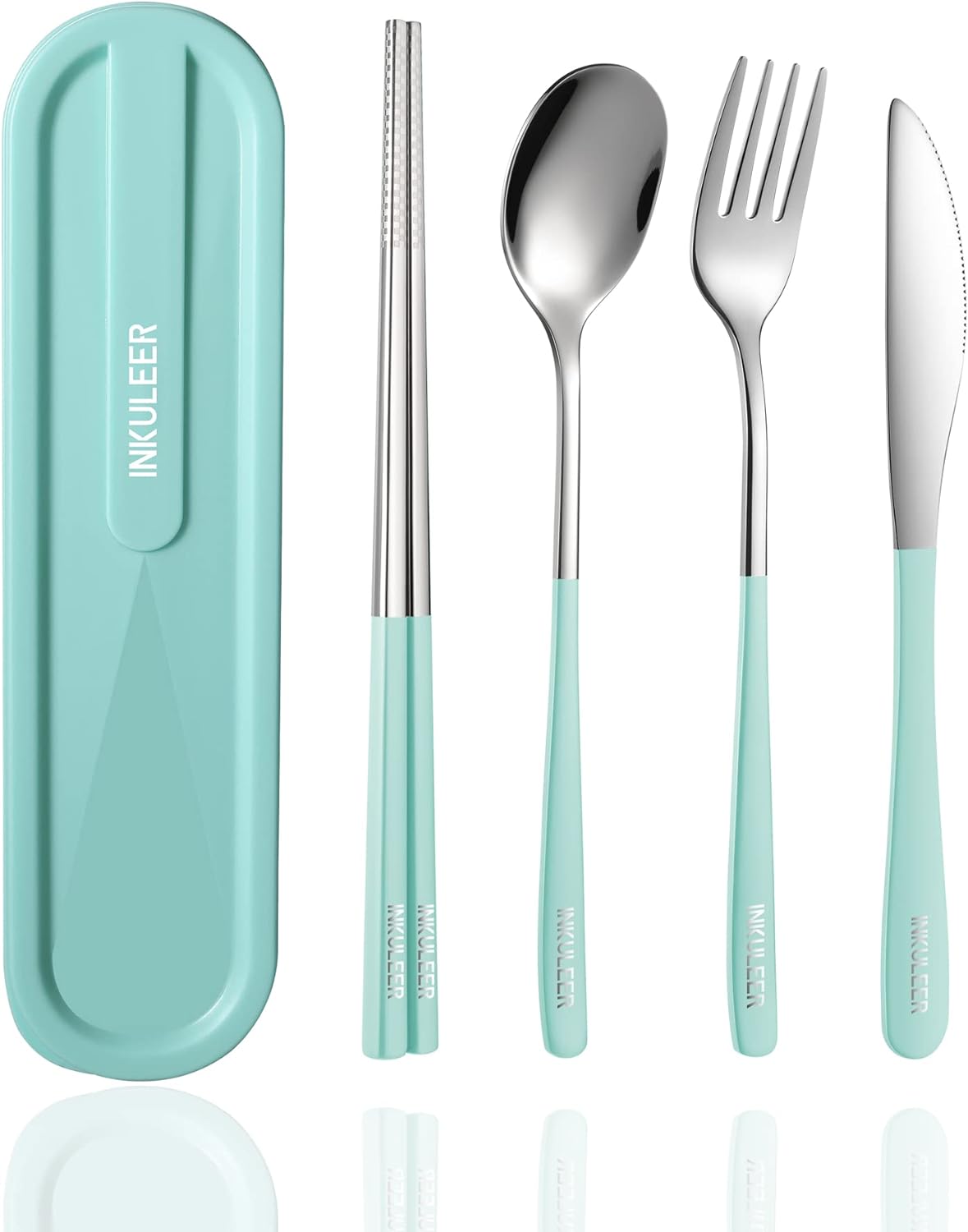 Travel cutlery set, Stainless Steel Cutlery, Reusable utensils set with case, Portable Silverware -18/8