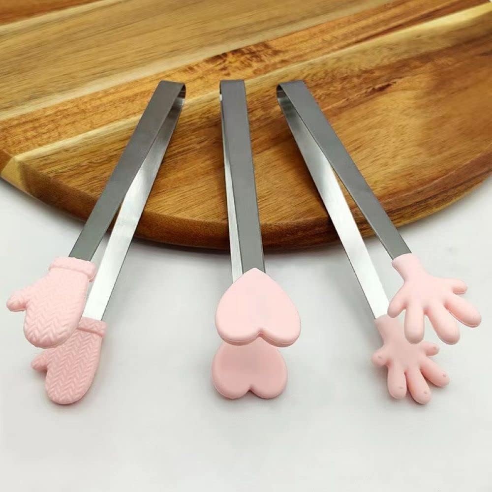 Mini Dessert Tongs, Tong Clips for BBQ, Salad, Candy, Mini Tongs -Pack of 3