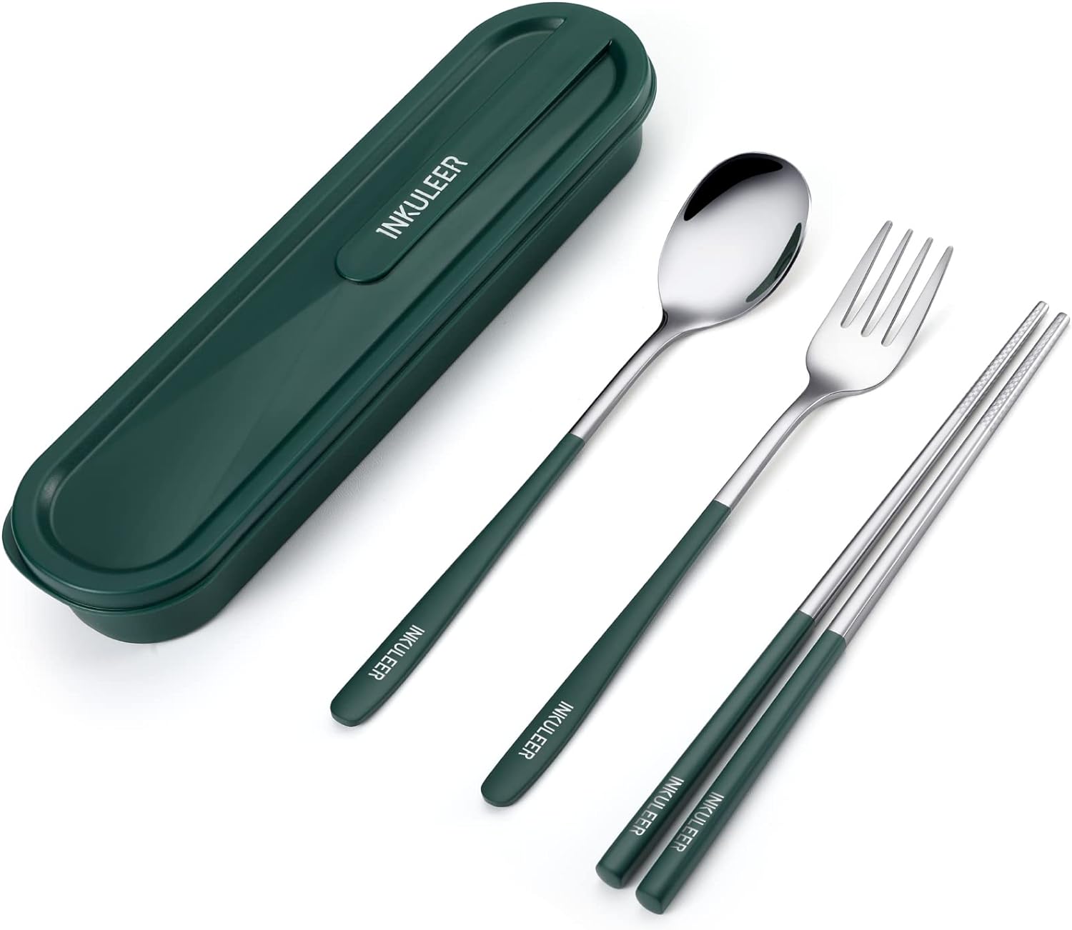 Travel cutlery set, Stainless Steel Cutlery, Reusable utensils set with case, Portable Silverware -18/8