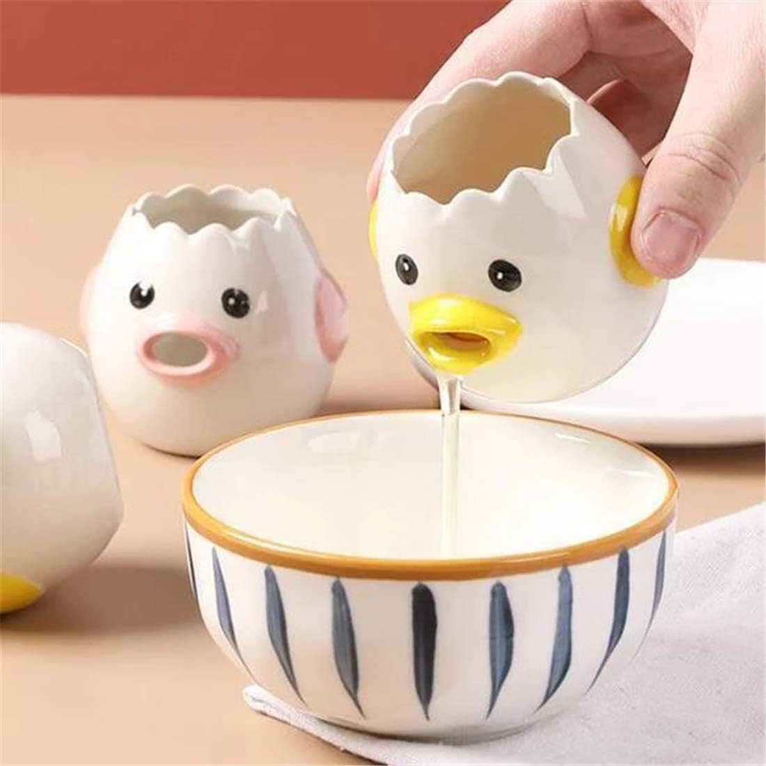 Ceramic Egg Divider, Egg Yolk Separator, Egg Liquid Filter, Baking Utensils, Egg Holder