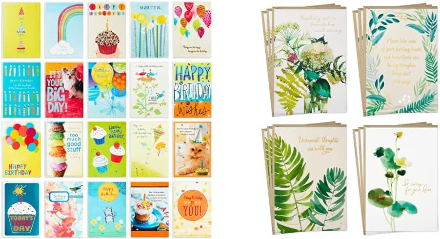 Birthday Cards Assortment, Birthday Card with Envelope -­Pack of 20