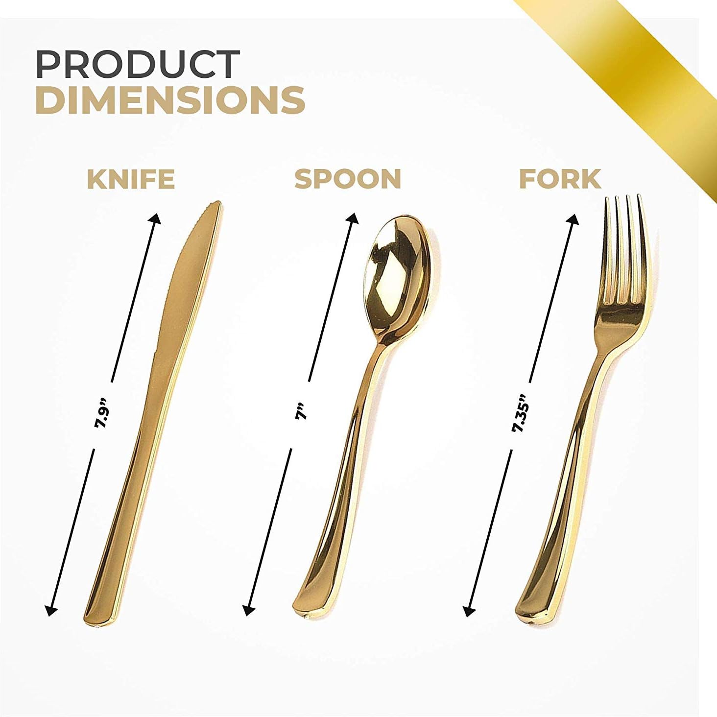 Gold Plastic Silverware Set, Disposable Cutlery Utensils, Flatware, Disposable Dinnerware -Pack of 160