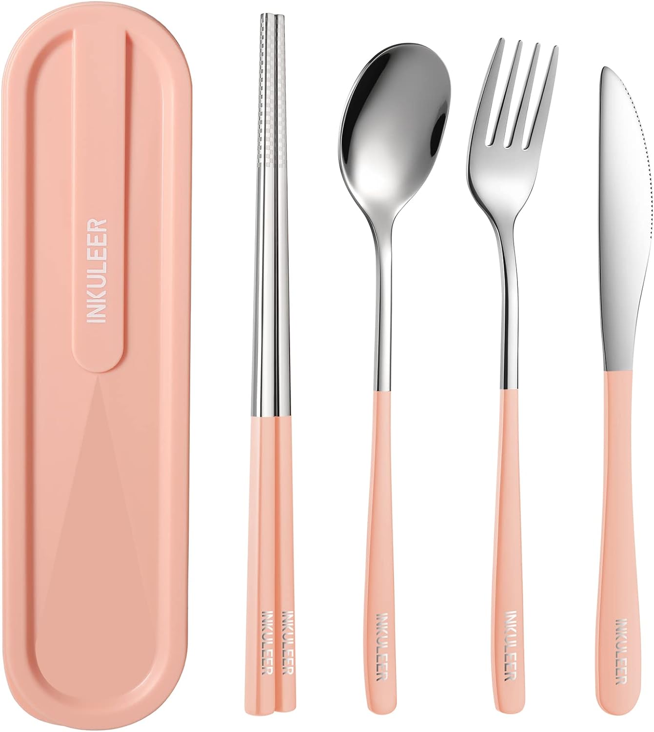 Travel cutlery set, Stainless Steel Cutlery, Reusable utensils set with case, Portable Silverware -18/8