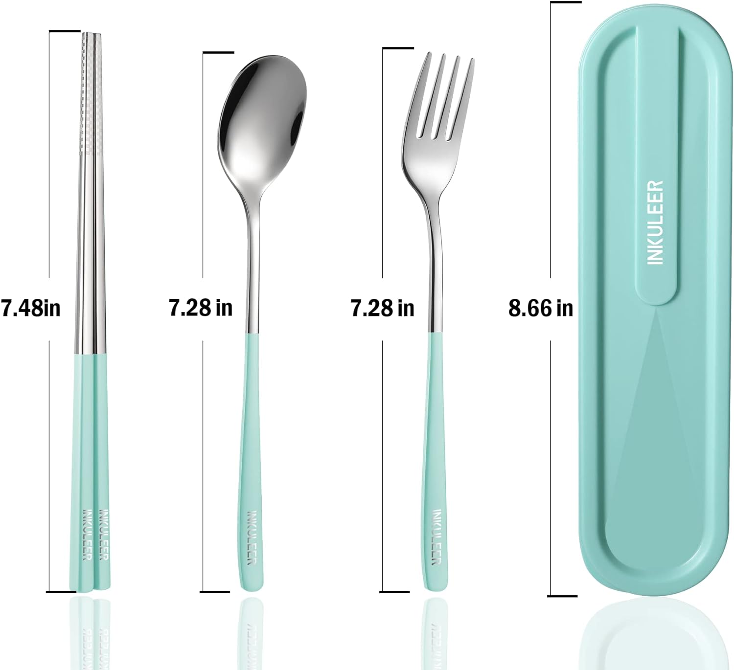 Travel cutlery set, Stainless Steel Cutlery, Reusable utensils set with case, Portable Silverware -18/8