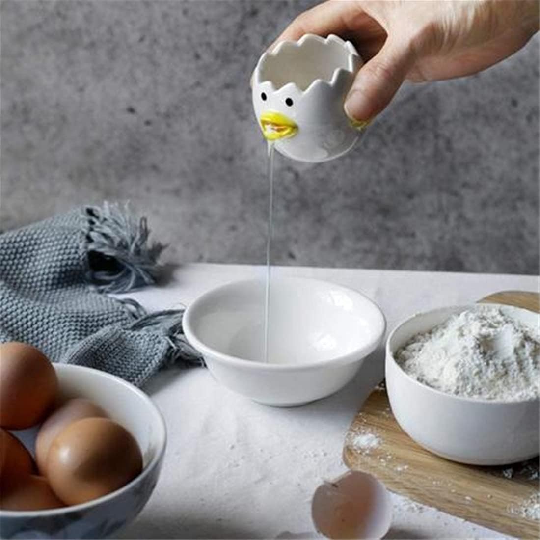 Ceramic Egg Divider, Egg Yolk Separator, Egg Liquid Filter, Baking Utensils, Egg Holder