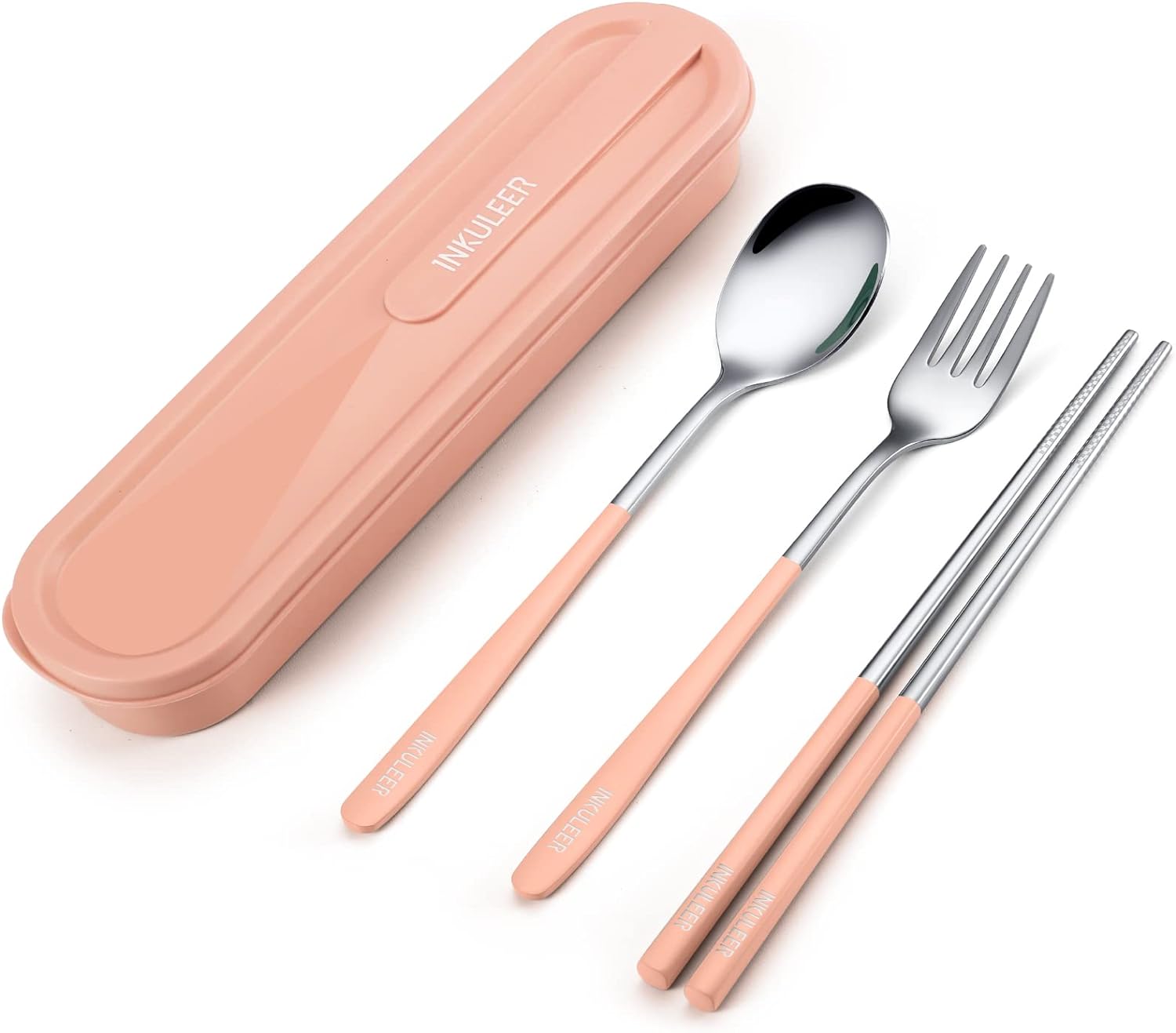 Travel cutlery set, Stainless Steel Cutlery, Reusable utensils set with case, Portable Silverware -18/8