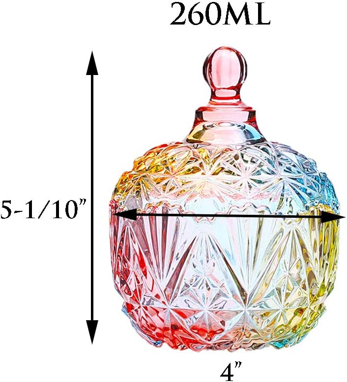 Glass Storage Jar with Lid, Candy Cookie Jar, Jewelry Box, Biscuit Containers -750ml / 26oz