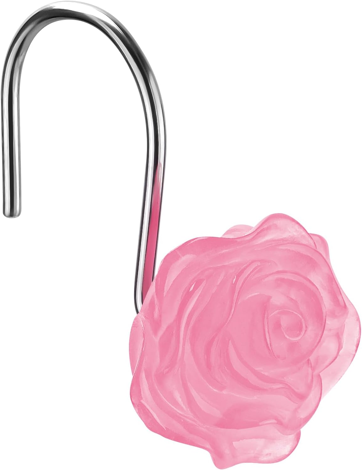 Flower Shower Curtain Hooks, Floral Themed Elegant Bathroom Decor, Curtain Hooks -Pack of 12