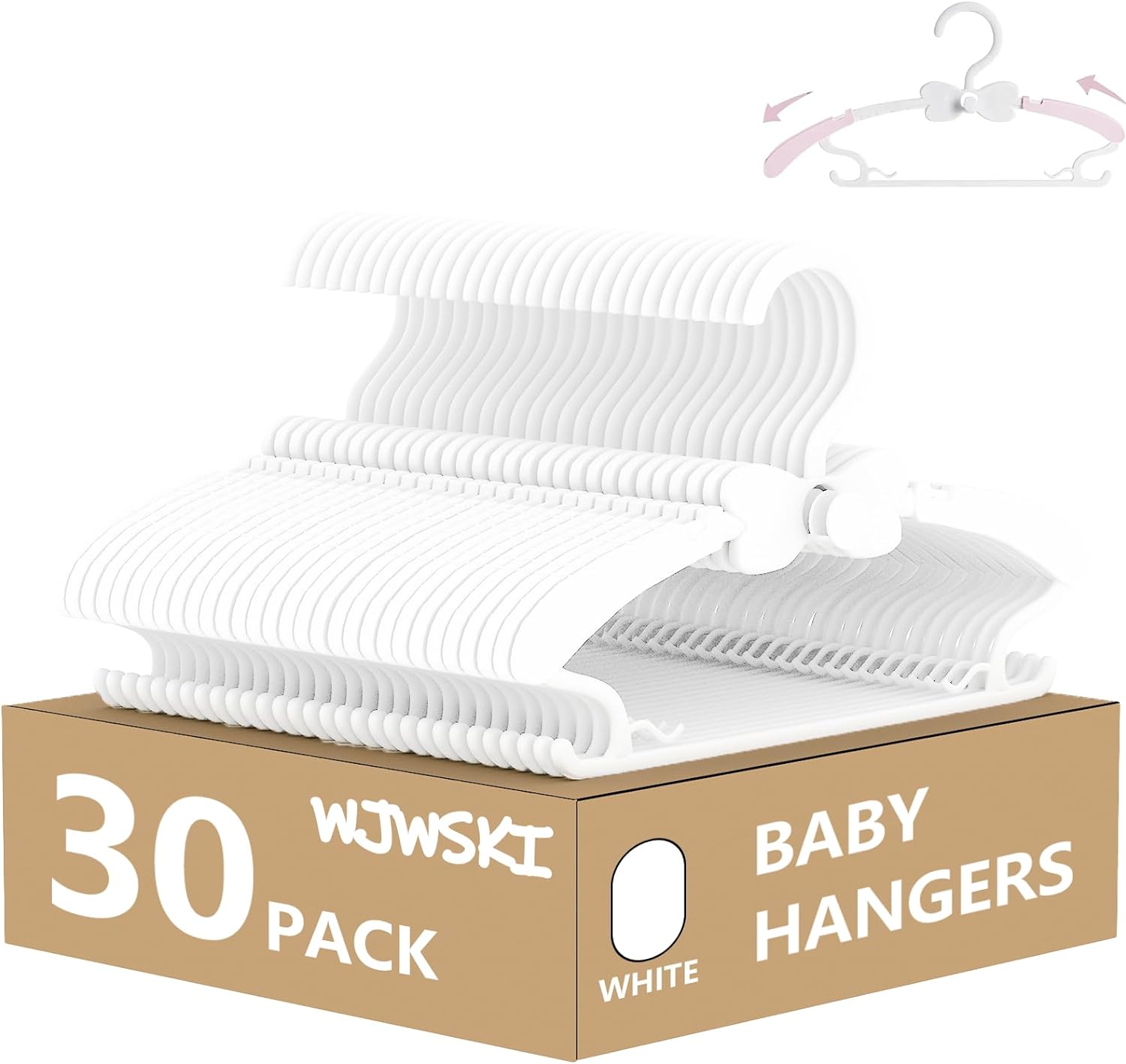 Baby Hangers, Baby Clothes Hangers, Adjustable Baby & Kids Hangers, Hangers -Pack of 20