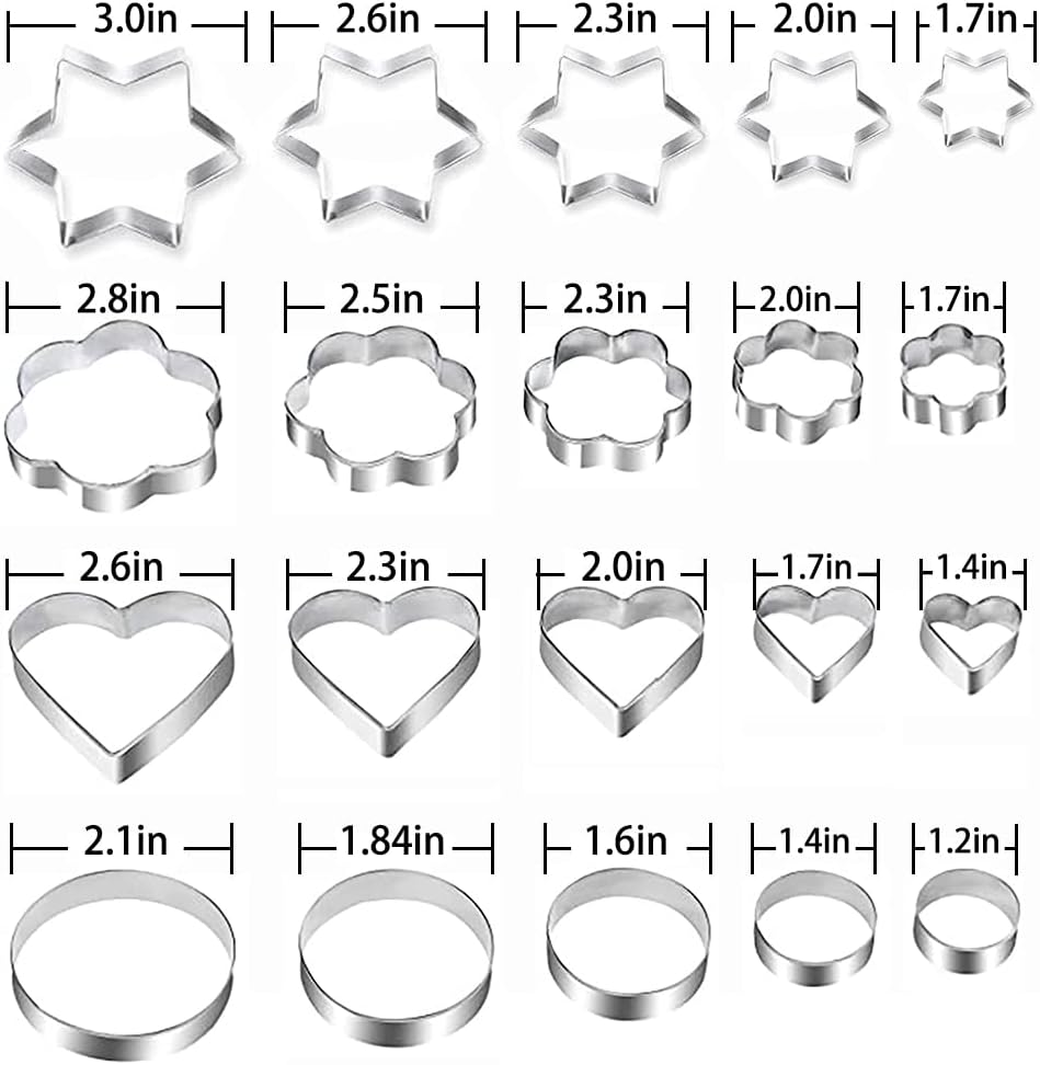 Metal Cookie Cutters Set, Star Cookie Cutter, Round Biscuit Cutter, Heart Cookie Cutters, Molds Cutter, Cookie Cutter, Biscuit Cutters