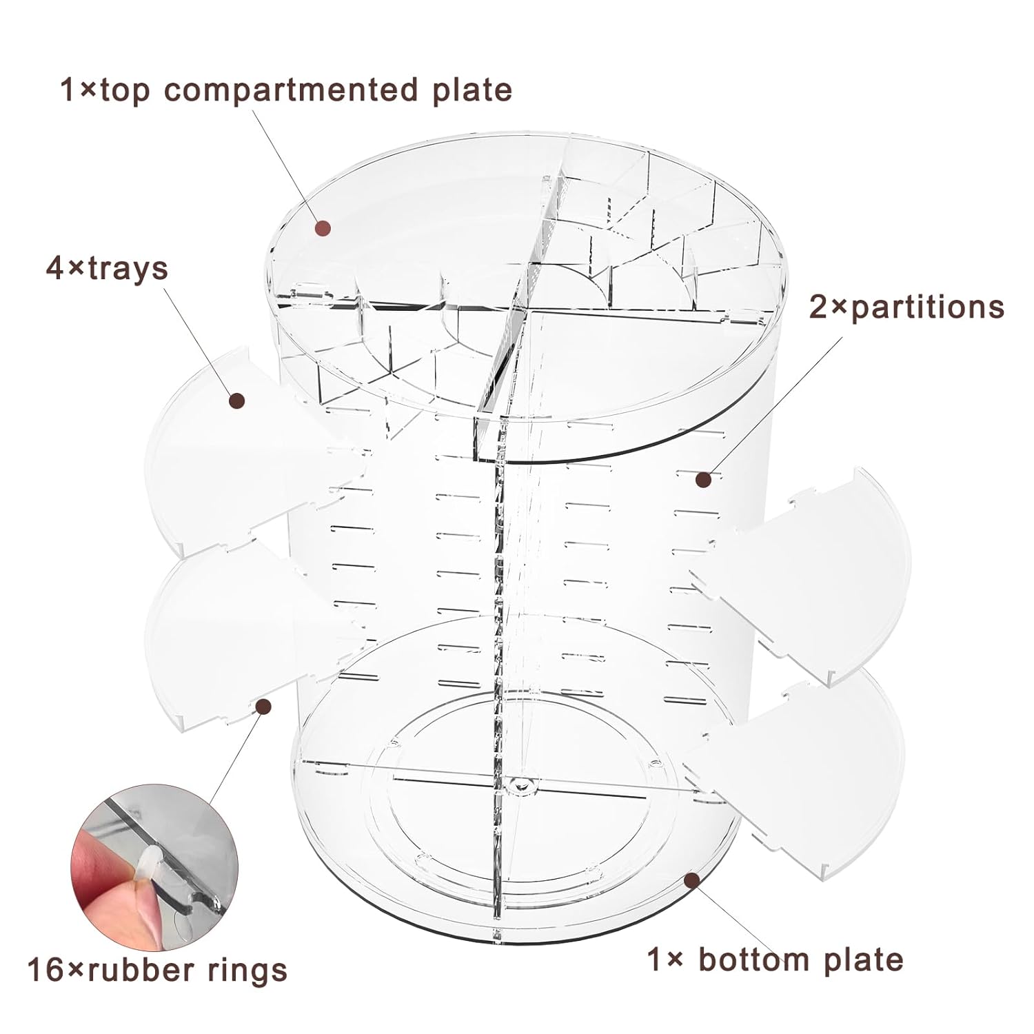 Rotating Makeup Organizer, Adjustable Layers Spinning Organizer, Cosmetic Display Case, Multi-Function Storage Carousel, Makeup Organizer, Makeup Holder, Makeup Stand