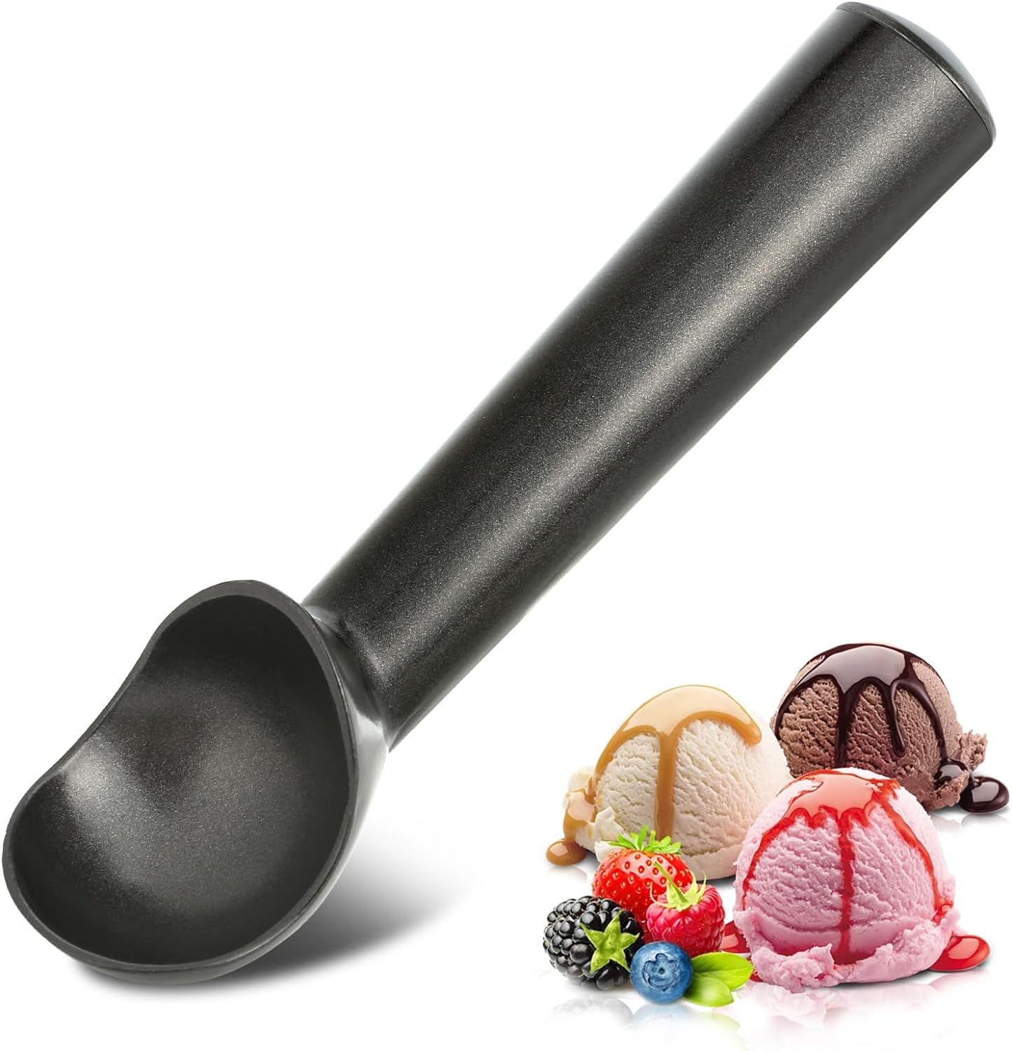 Ice Cream Scoop, Nonstick Anti-Freeze One Piece Aluminum Scooper Spoon, Heavy Duty Ice Cream Scooper, Durable Design, Easy Clean, Cookie Dough -7 inches