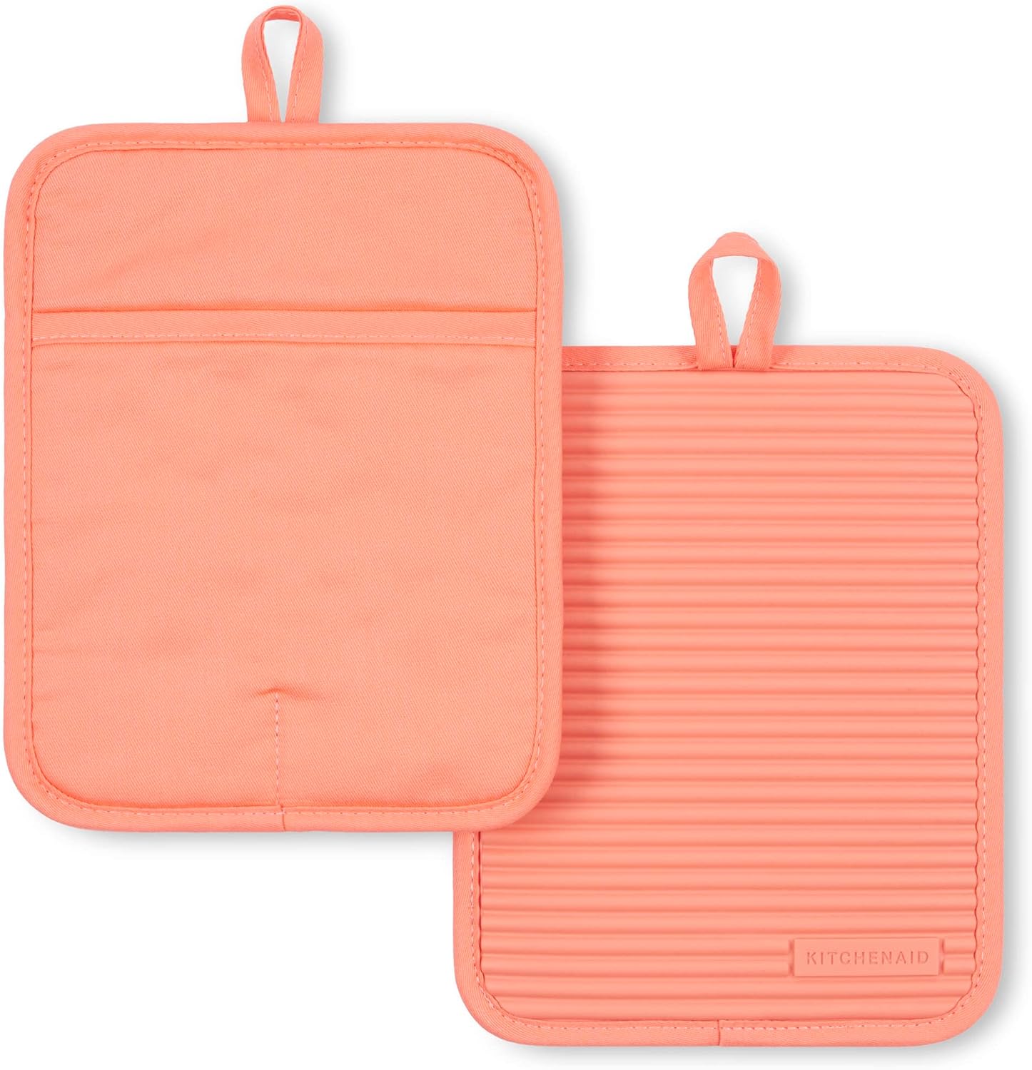 Ribbed Soft Silicone Pot Holder Set, Pot Holders, Oven Mitts, Silicone Pot Holders -2 Pcs