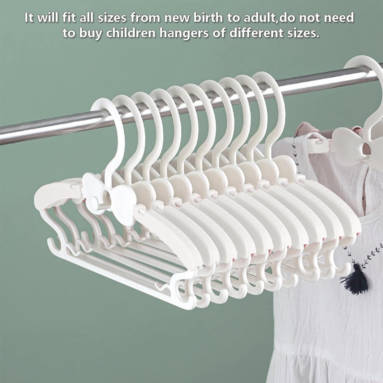 Baby Hangers, Baby Clothes Hangers, Adjustable Baby & Kids Hangers, Hangers -Pack of 20
