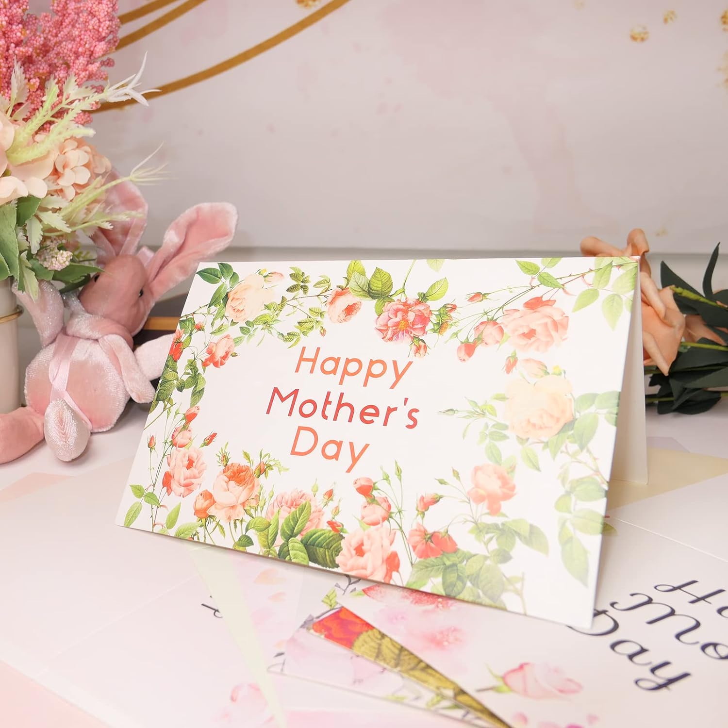 Happy Mothers day Cards, Floral Mother's Day Greeting Card, Note Cards with Envelopes -12 Assorted Designs