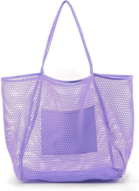 Mesh Beach Tote, Womens Shoulder Handbag, Beach Bag