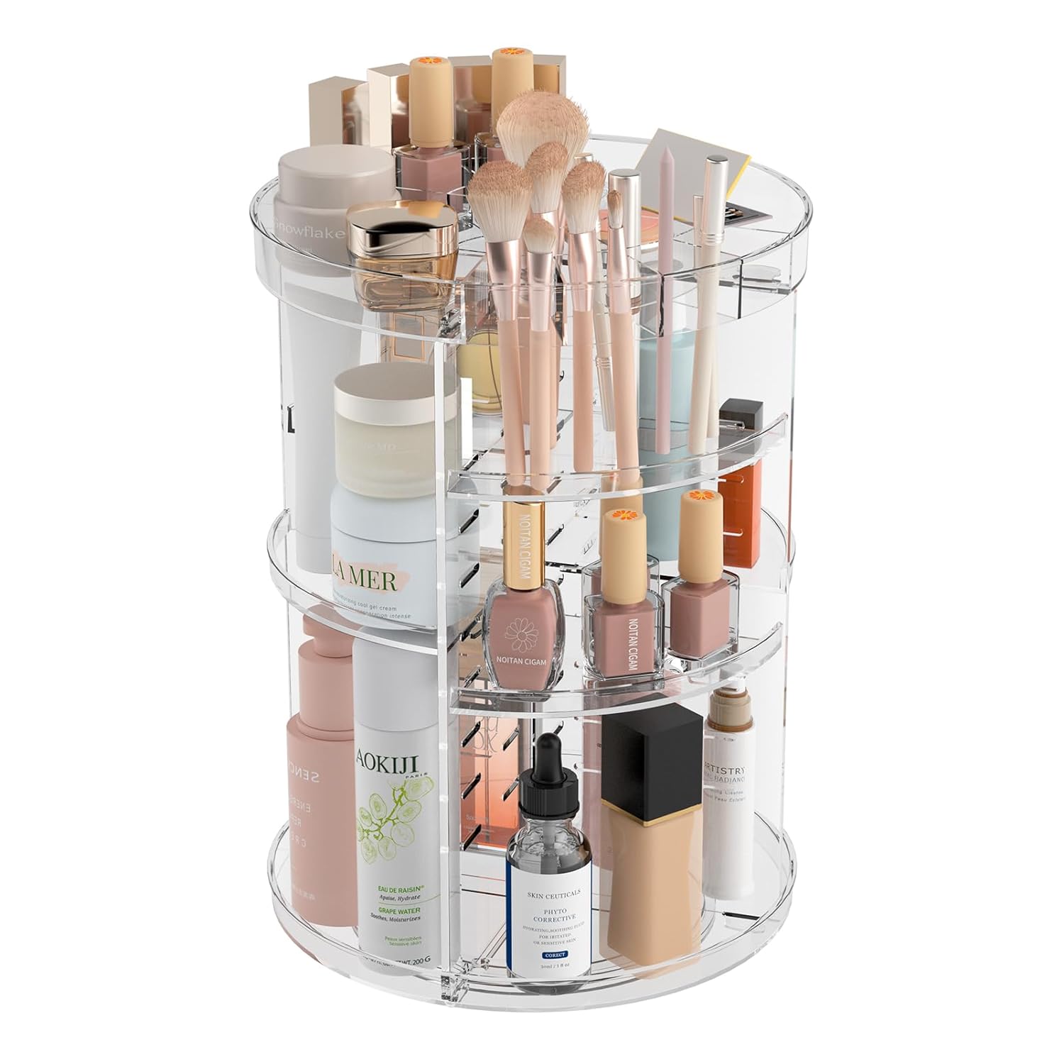 Rotating Makeup Organizer, Adjustable Layers Spinning Organizer, Cosmetic Display Case, Multi-Function Storage Carousel, Makeup Organizer, Makeup Holder, Makeup Stand