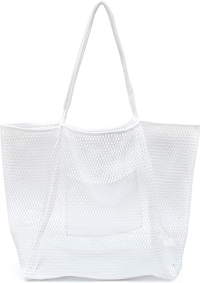 Mesh Beach Tote, Womens Shoulder Handbag, Beach Bag