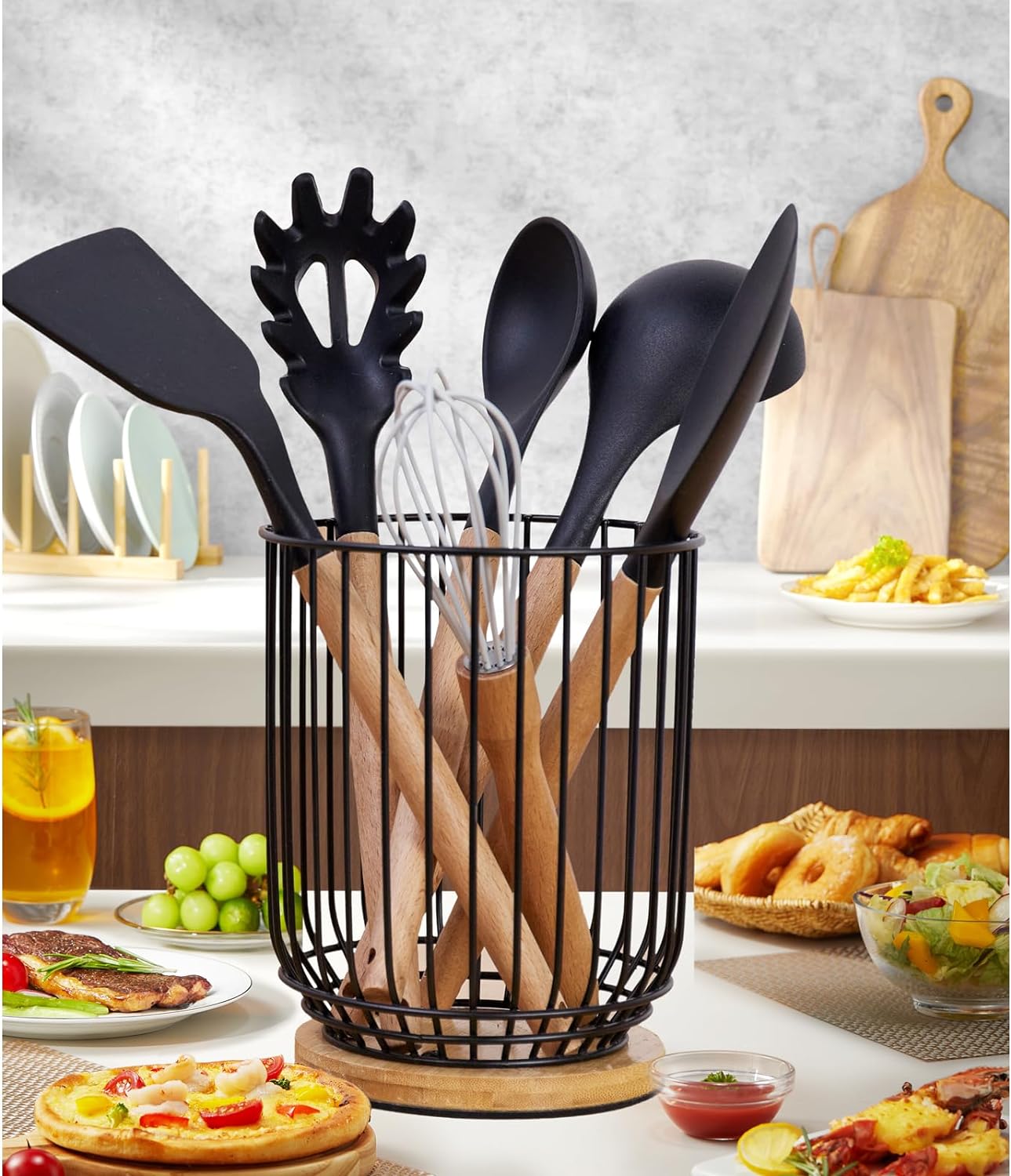 Utensil holder for Kitchen Counter, Cooking Utensil Holder, Utensil Organizer  -5.2