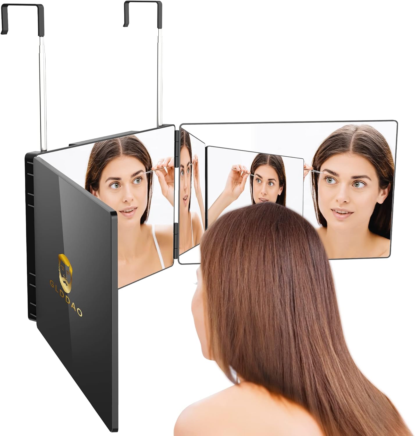 3 Way Mirror for Self Hair Cutting, Barber Mirrors, 3 Sided Makeup Mirror -360 Trifold