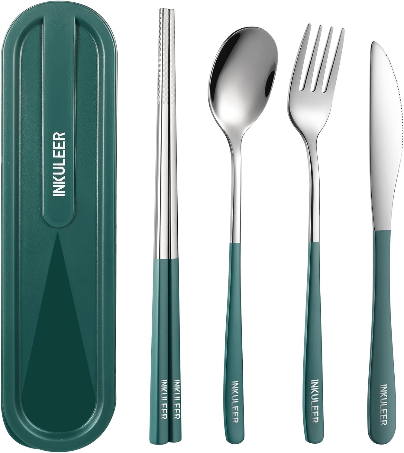 Travel cutlery set, Stainless Steel Cutlery, Reusable utensils set with case, Portable Silverware -18/8