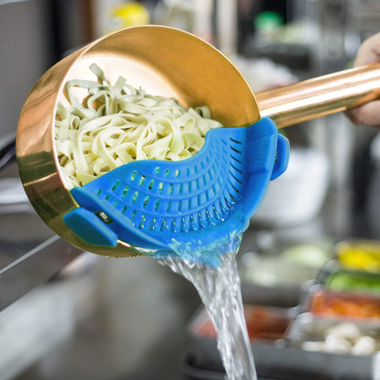 Clip On Silicone Strainer, Pasta Strainer, Clip on Food Strainer, Kitchen Strainer