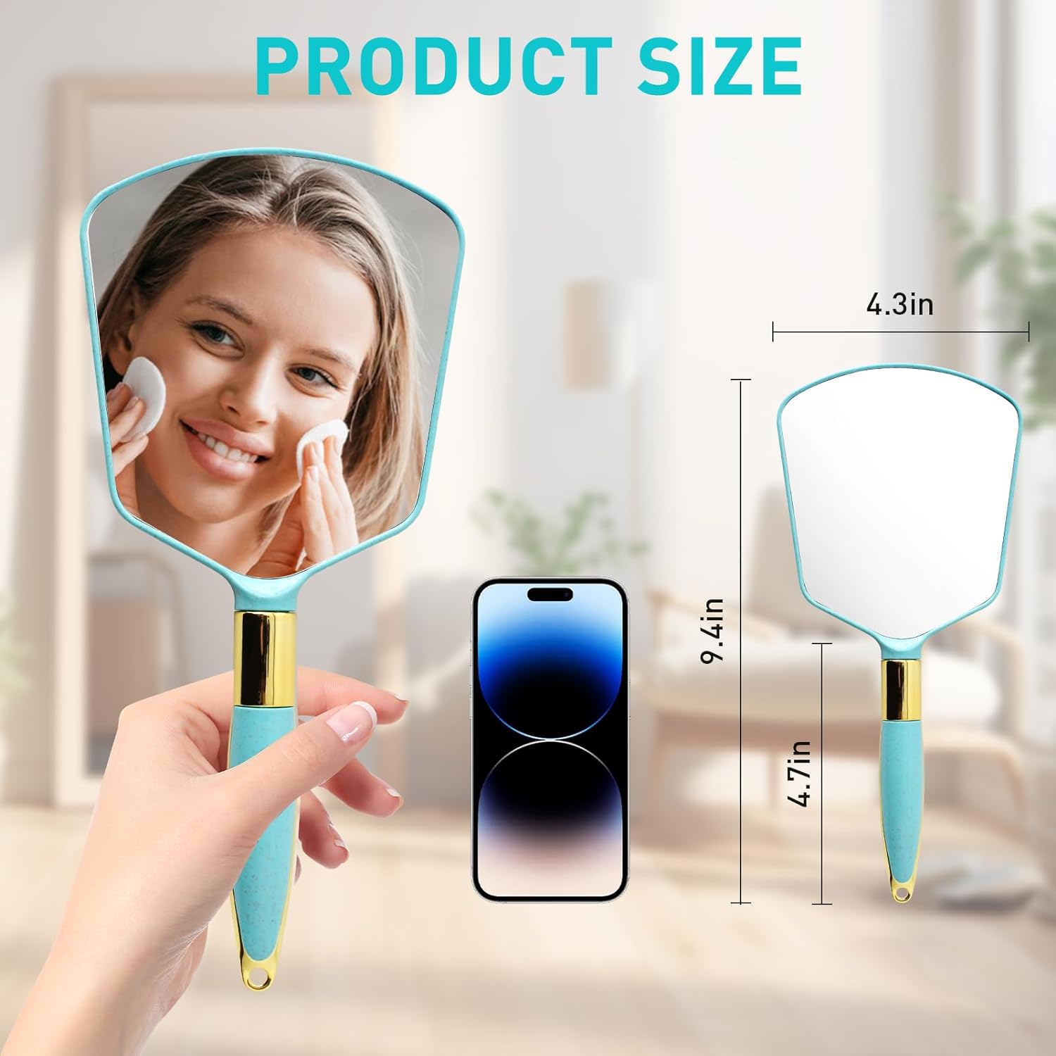 Mirror with Handle, Hand Mirror, Makeup Mirror