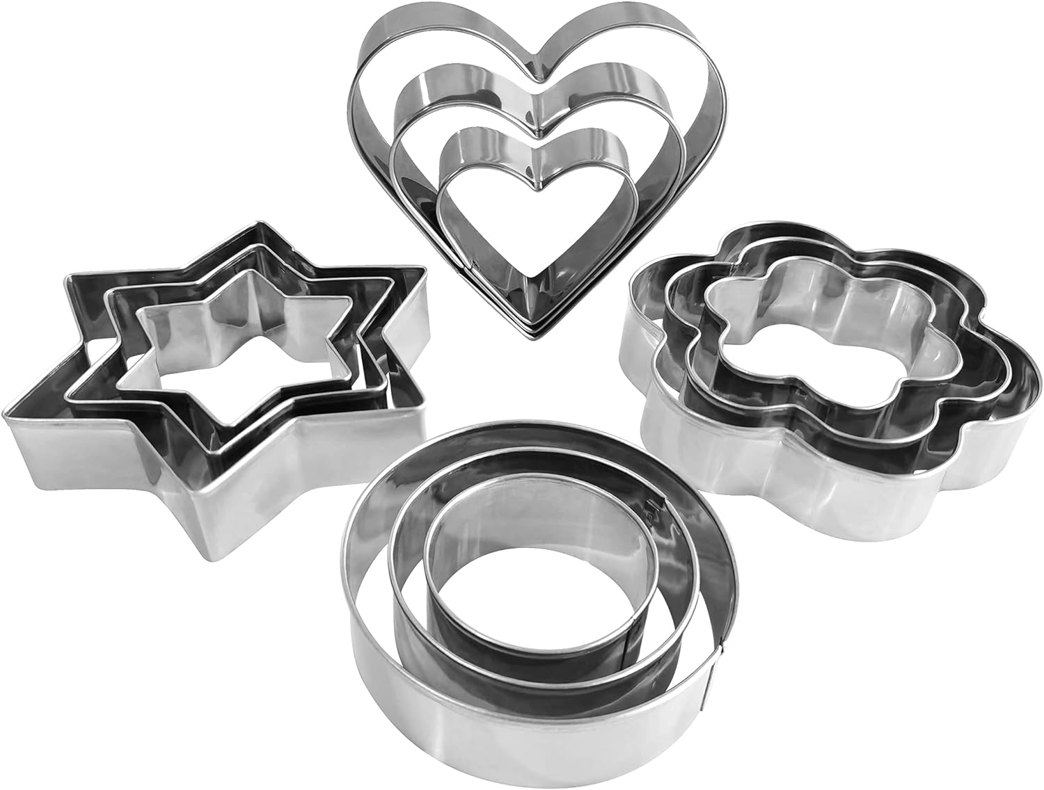 Metal Cookie Cutters Set, Star Cookie Cutter, Round Biscuit Cutter, Heart Cookie Cutters, Molds Cutter, Cookie Cutter, Biscuit Cutters