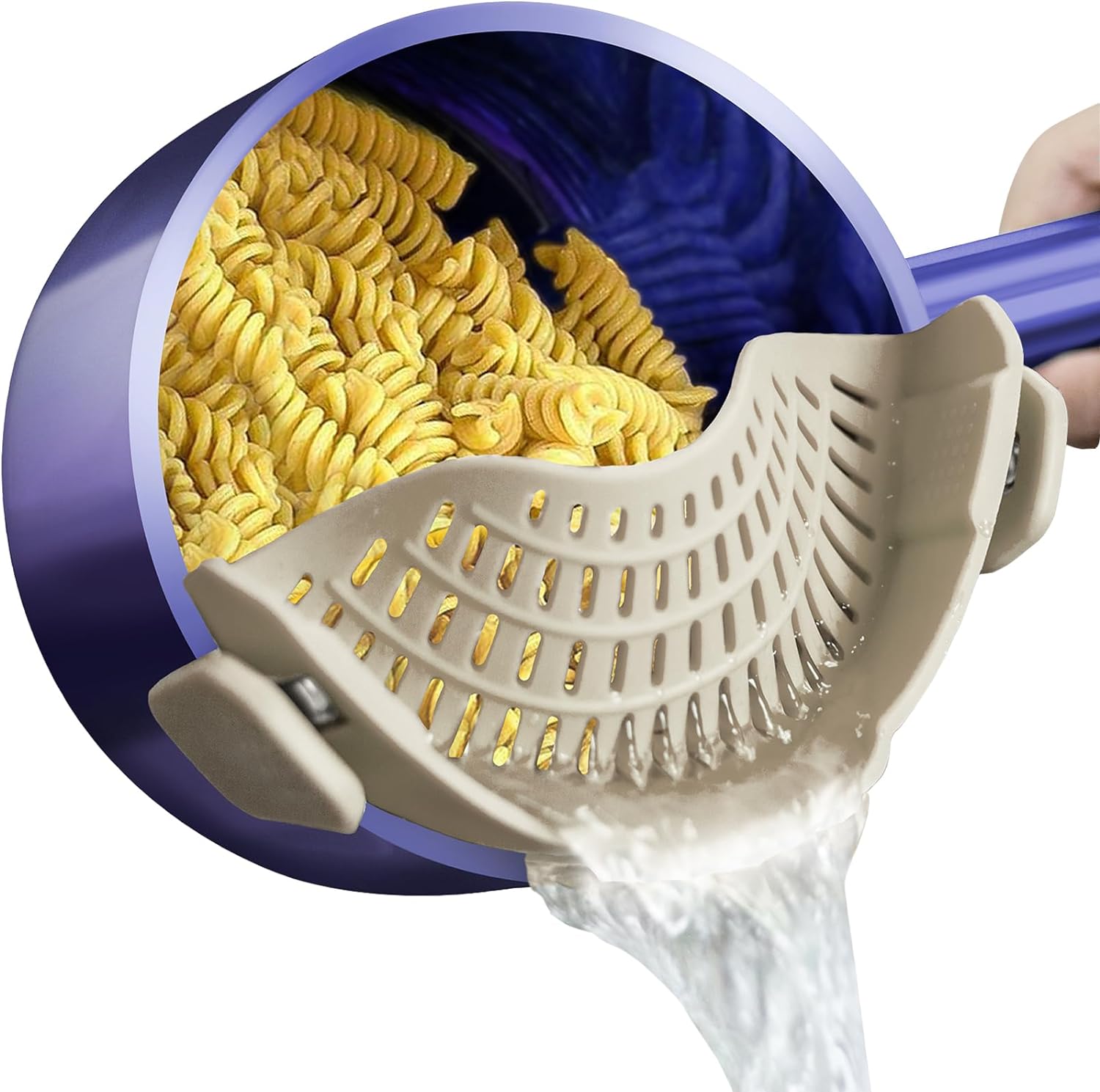 Clip On Silicone Strainer, Pasta Strainer, Clip on Food Strainer, Kitchen Strainer