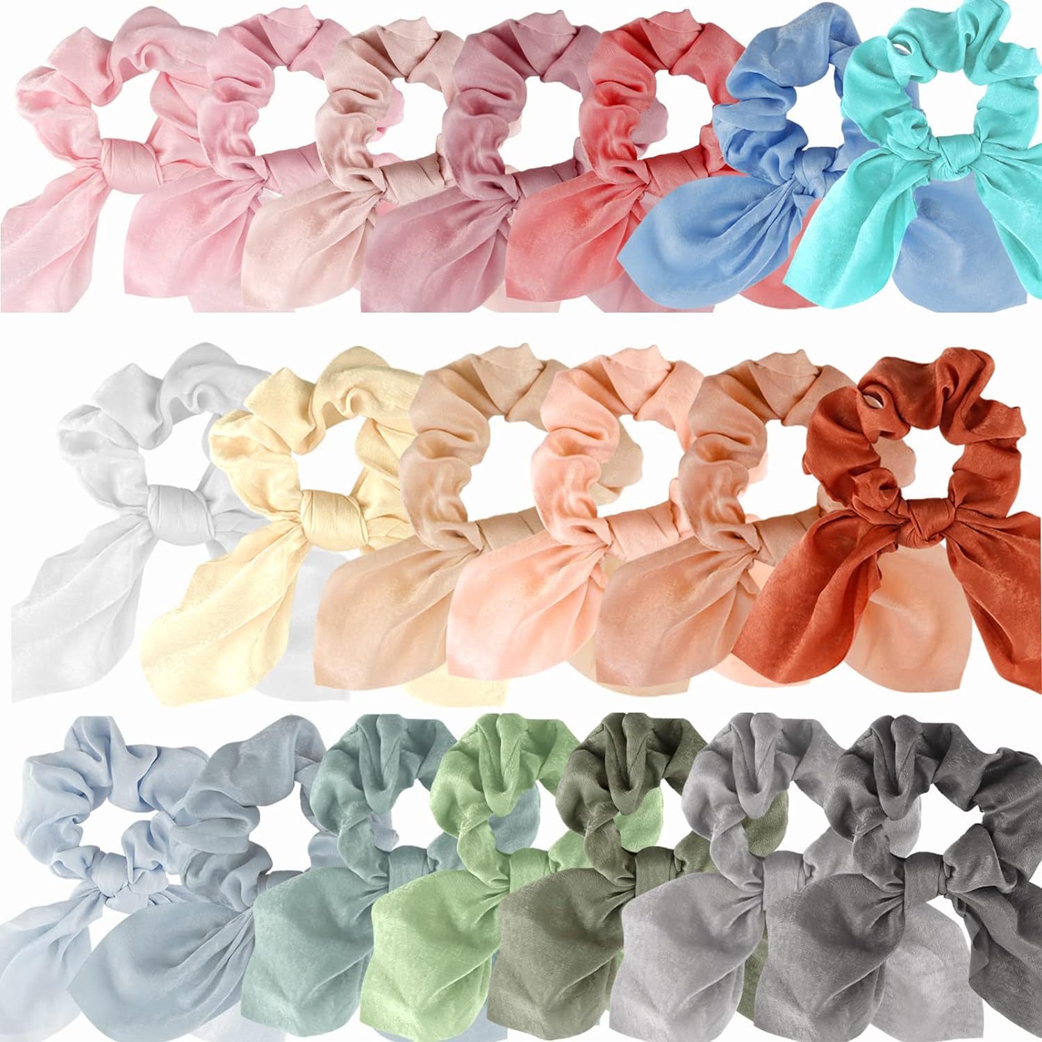 Scrunchies, Hair Ties , Scrunchies for Girls, Hair Scrunchies, Satin Scrunchies, Ponytail Scrunchies -20 Pcs