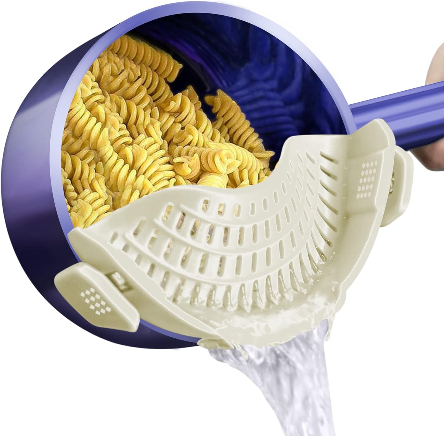 Clip On Silicone Strainer, Pasta Strainer, Clip on Food Strainer, Kitchen Strainer