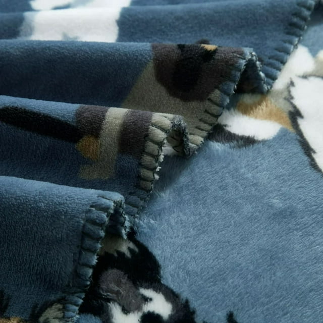 Blue Plush Throw Blanket 50