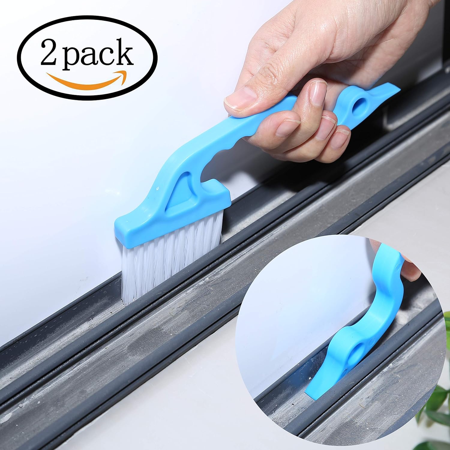 Hand-held  Groove Gap Cleaning Tool, Cleaning Brush, Door Window Cleaning Brush, Kitchen Cleaning Brushes -2Pcs