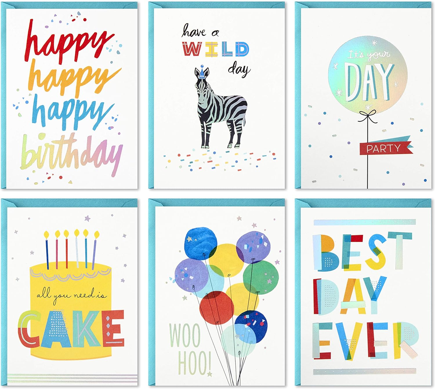 Birthday Cards Assortment, Birthday Card with Envelope -­Pack of 20