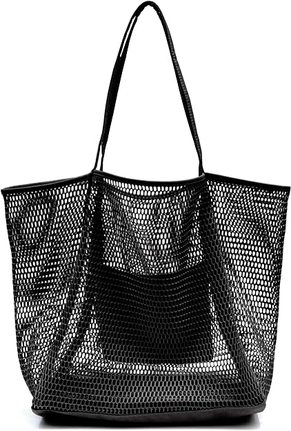 Mesh Beach Tote, Womens Shoulder Handbag, Beach Bag