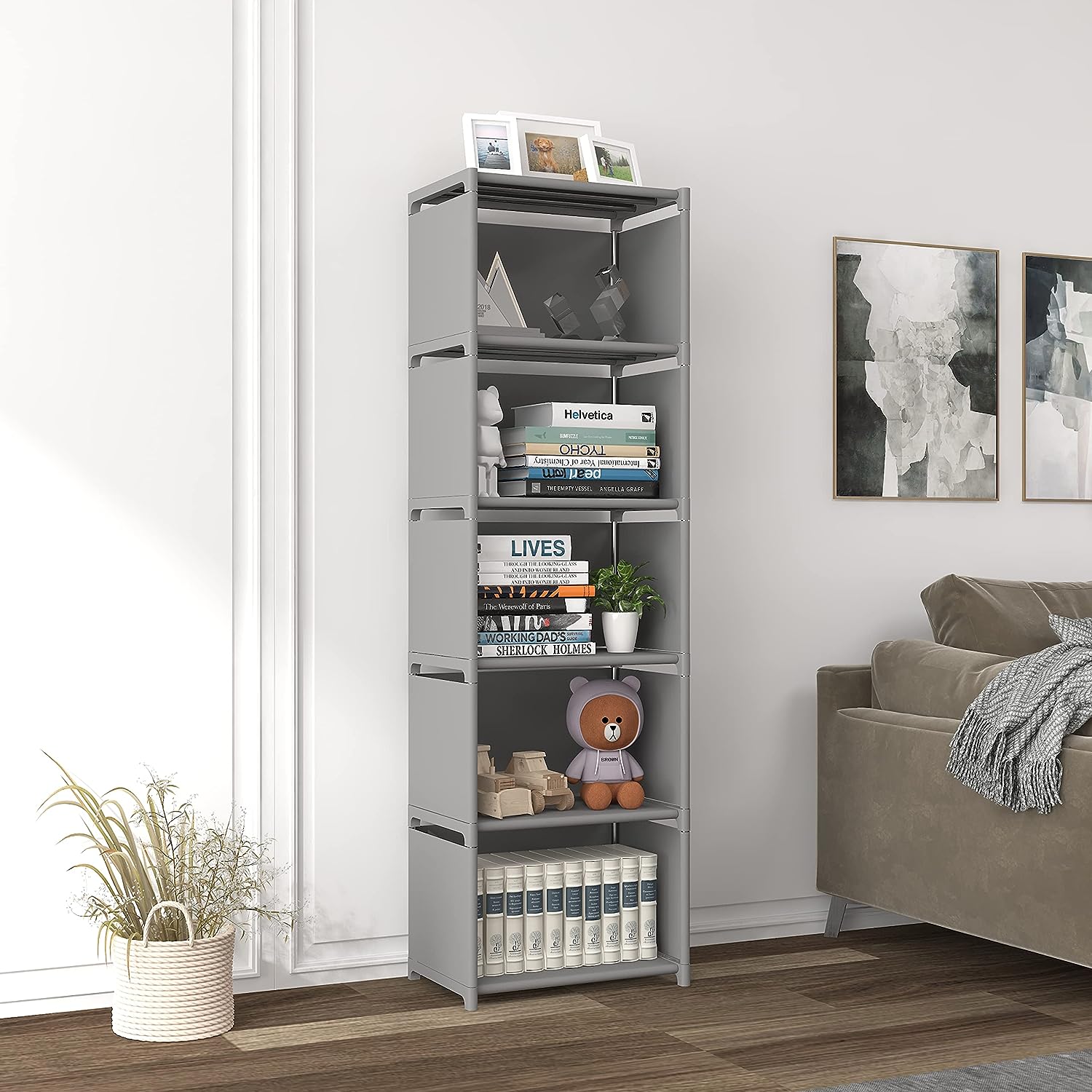 Storage Shelves, Organizer Shelf for Bedroom Closet, Small Bookshelf, Bookcase Unit for Small Spaces, Storage Organizer