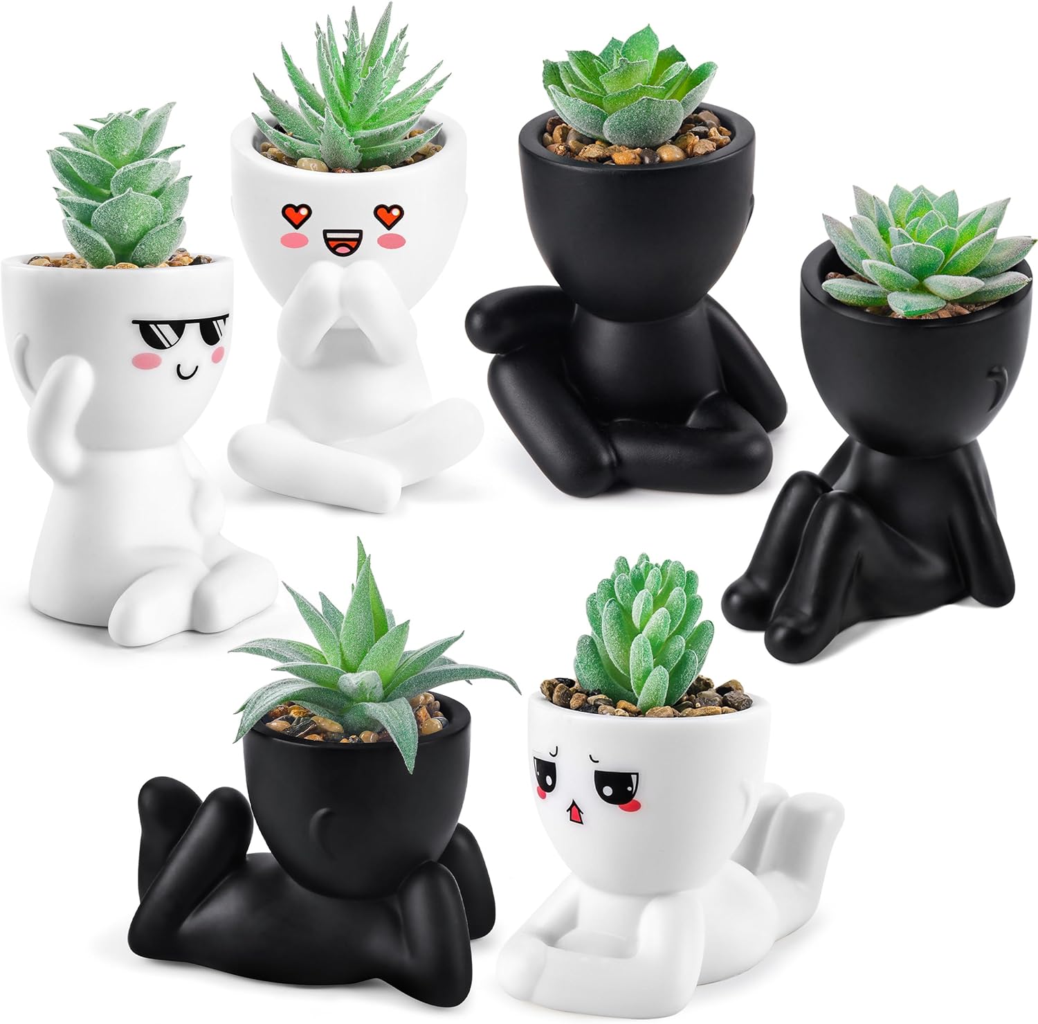 Succulents Plants Artificial, Faux Plants for Bathroom, Bedroom, Home, Room- 3pcs