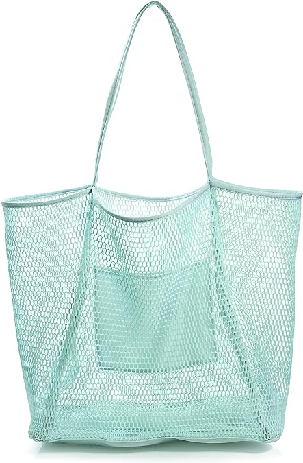 Mesh Beach Tote, Womens Shoulder Handbag, Beach Bag