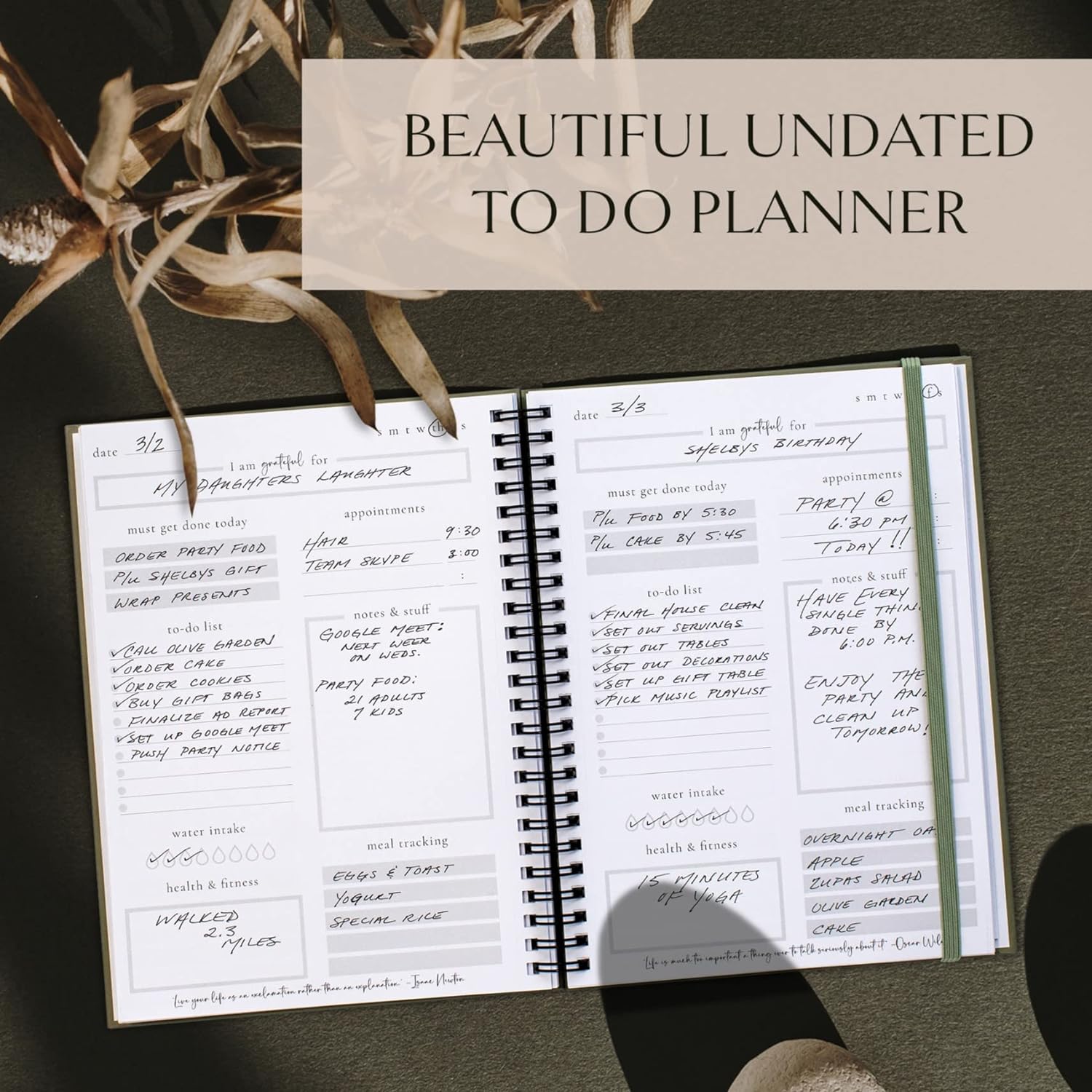 To Do List Notebook, Daily Planner, Undated Planner, Daily Task Planner