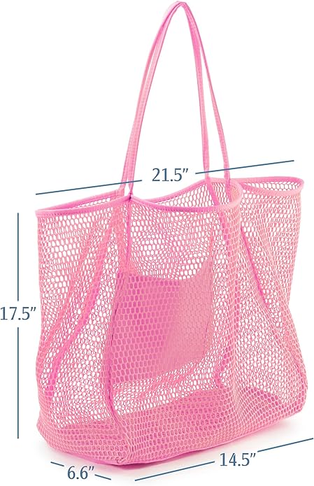 Mesh Beach Tote, Womens Shoulder Handbag, Beach Bag