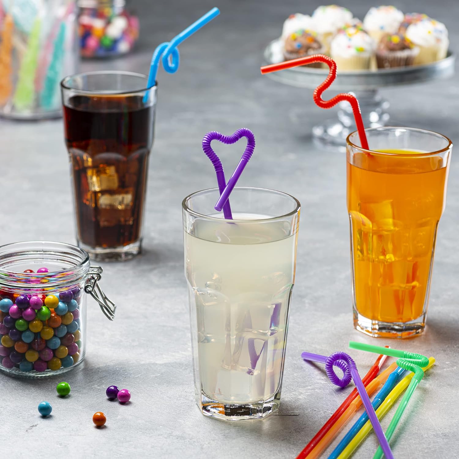 Plastic Smoothie Straws, Smoothie Straws, Disposible Straws, Straws -Pack of 100 (8.5