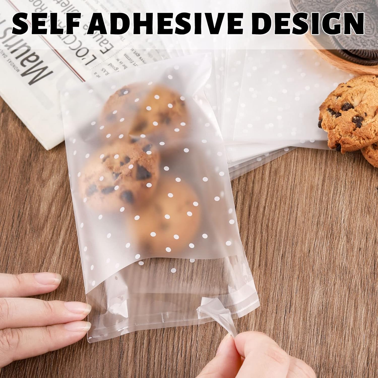 Self Sealing Cellophane Bags, Cookie Bags, Gift Giving Treat Bags, Gift Bag -Pack of 200 (4