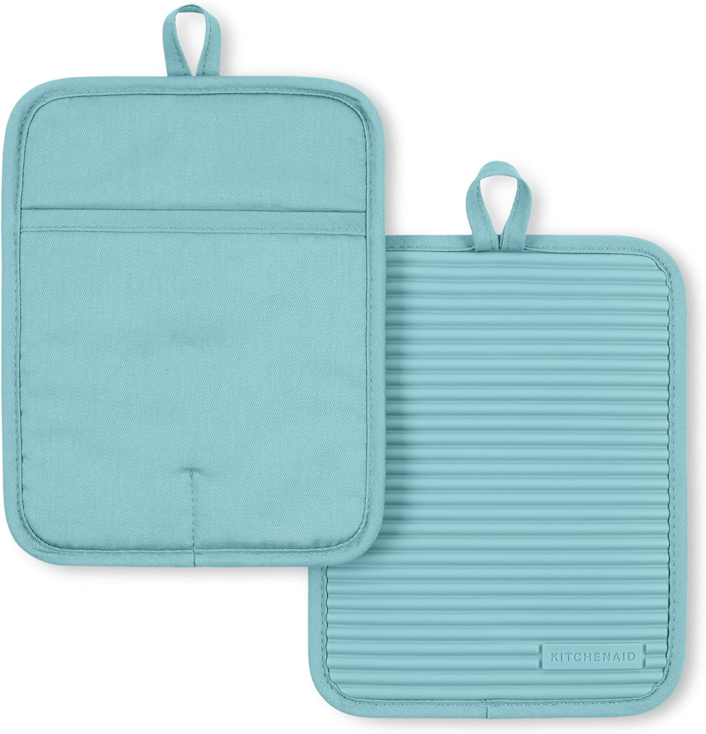 Ribbed Soft Silicone Pot Holder Set, Pot Holders, Oven Mitts, Silicone Pot Holders -2 Pcs