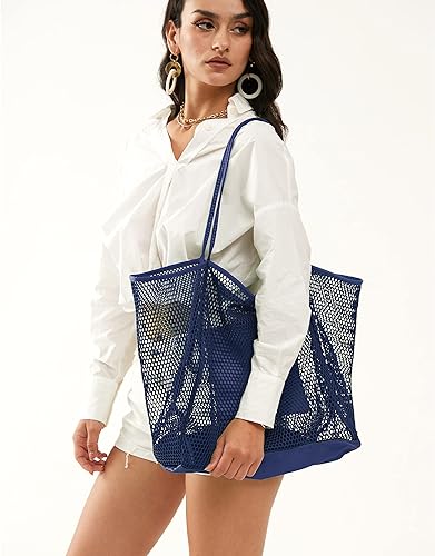 Mesh Beach Tote, Womens Shoulder Handbag, Beach Bag